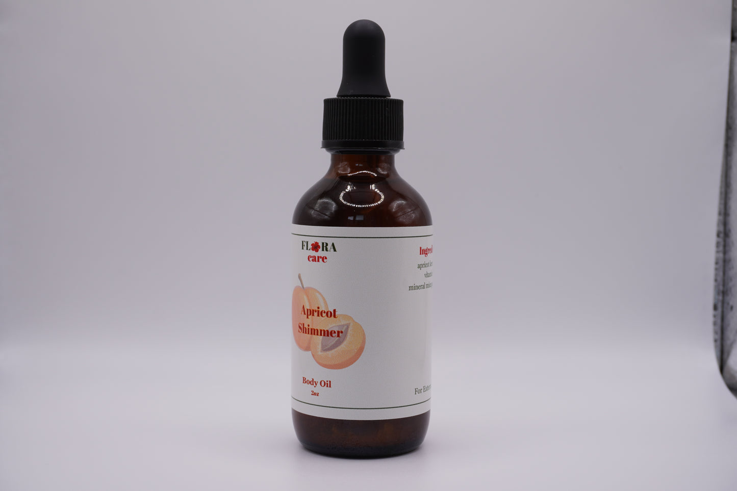 Shimmer Oil Organic Cold-Pressed Apricot Kernel Oil with Vitamin E Oil and Natural Mica Powder. Natural Shimmer Body Oil, Unscented, 2oz.
